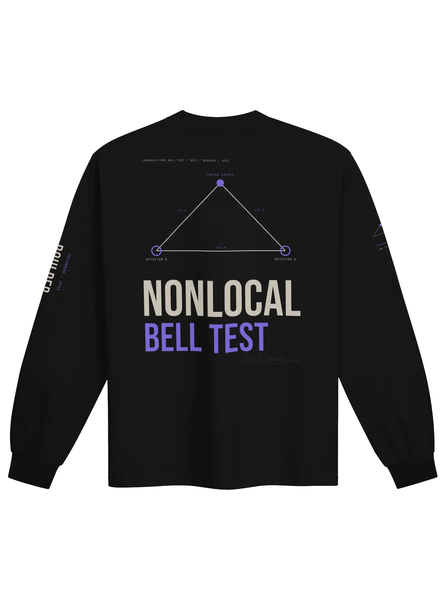 Nonlocal Bell Test Long Sleeve, back artwork view