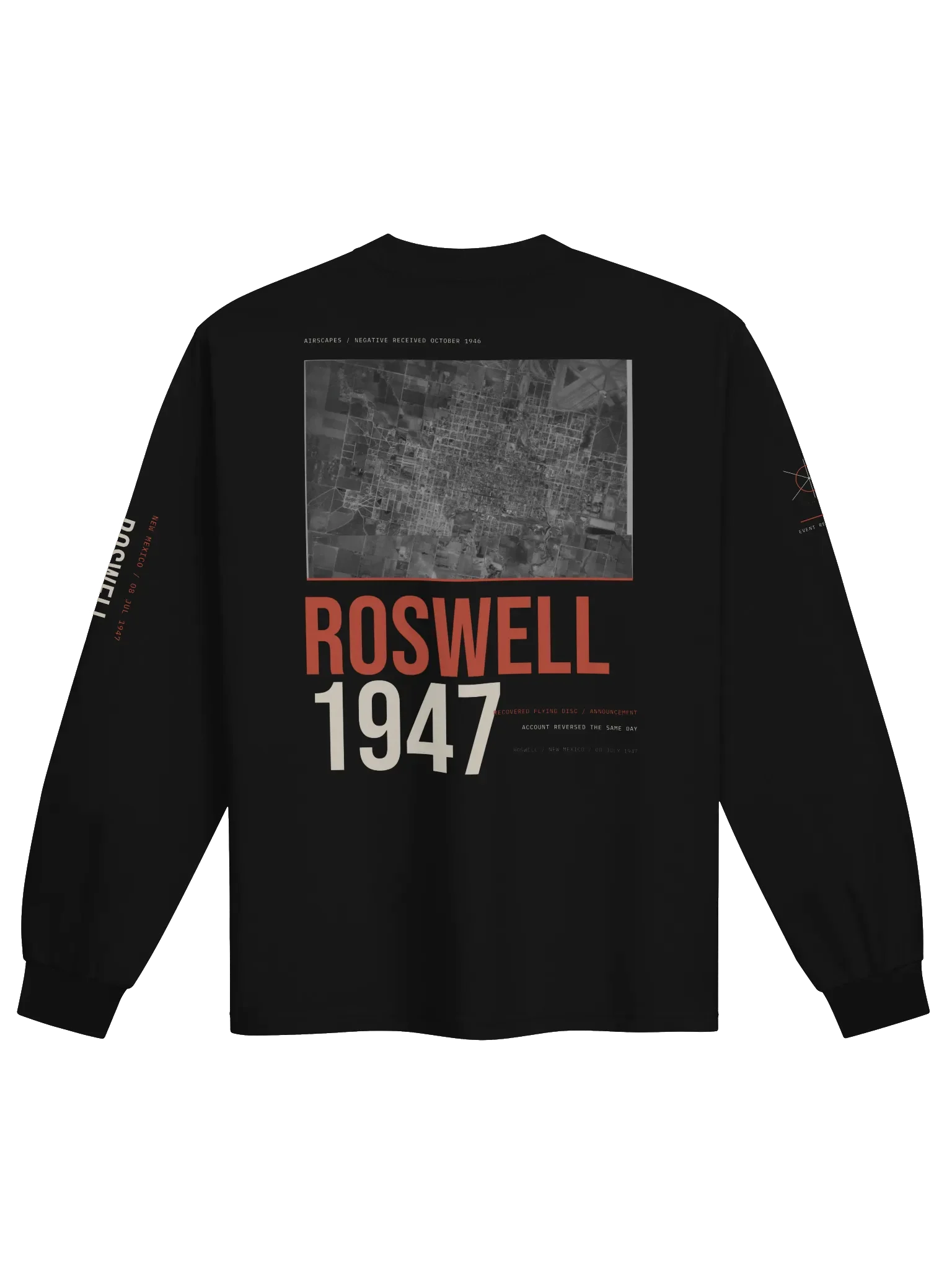 Roswell 1947 Archive Long Sleeve, back artwork view