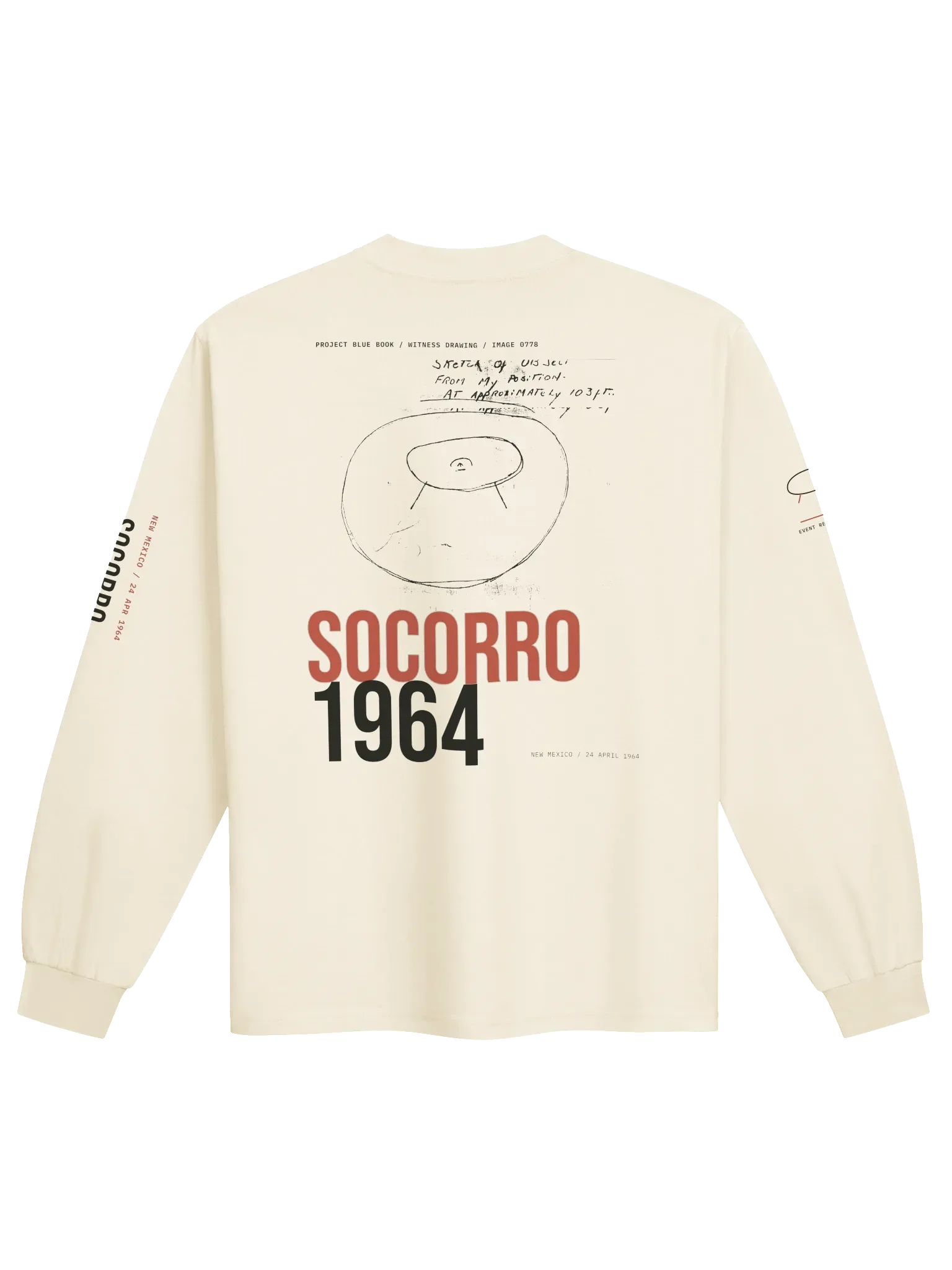 Socorro 1964 Archive Long Sleeve, back artwork view
